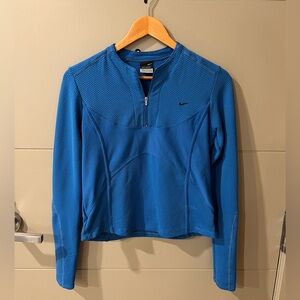 NIKE Sphere Dry Quarter Zip Running Top - Electric Blue - Medium